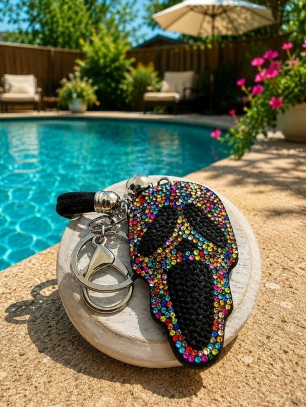 Ghost Face Bedazzeled Bag/Key Charm